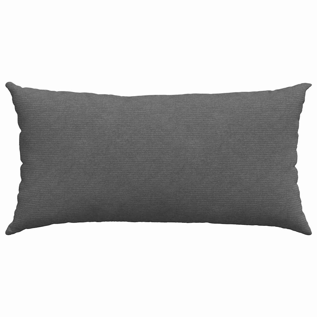 Sofa Pillows 2 pcs Dark Grey 80 x 40 cm Corduroy Fabric